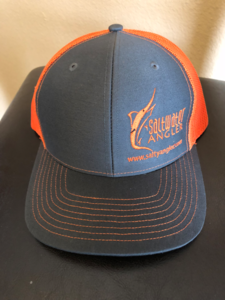 Orange and Charcoal Salty Angler Snapback Hat – Saltwater Angler